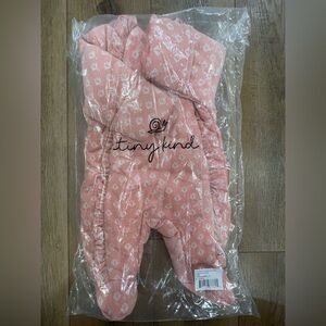 NWT Tiny Kind Pink Corduroy Bunting Suit; Size 0-3M